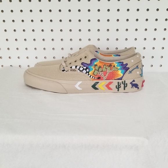 vans era desert embellished tan skate shoes